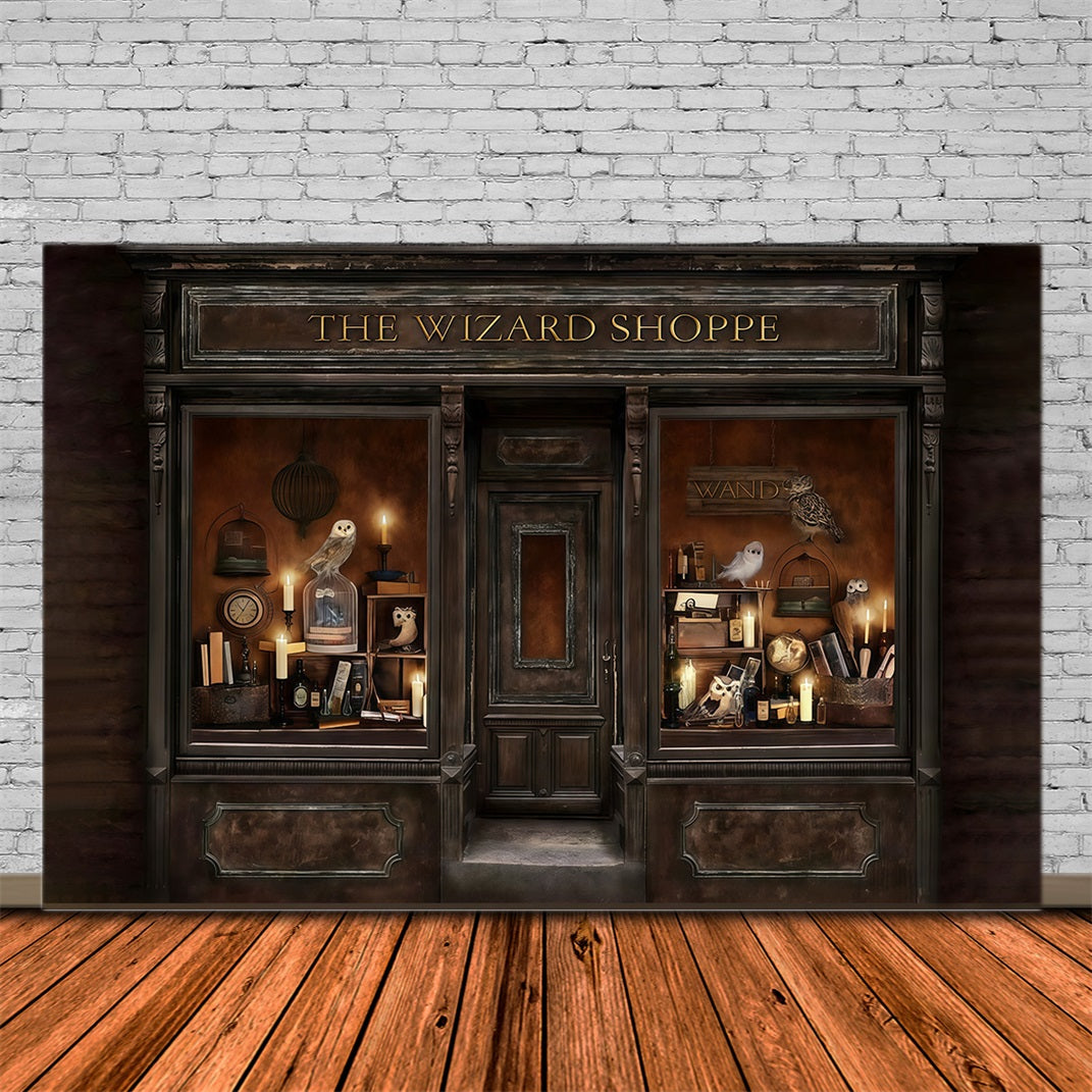 Halloween Backdrop Magical Wizard Shop Window Halloween Photo Backdrop MRR10-23