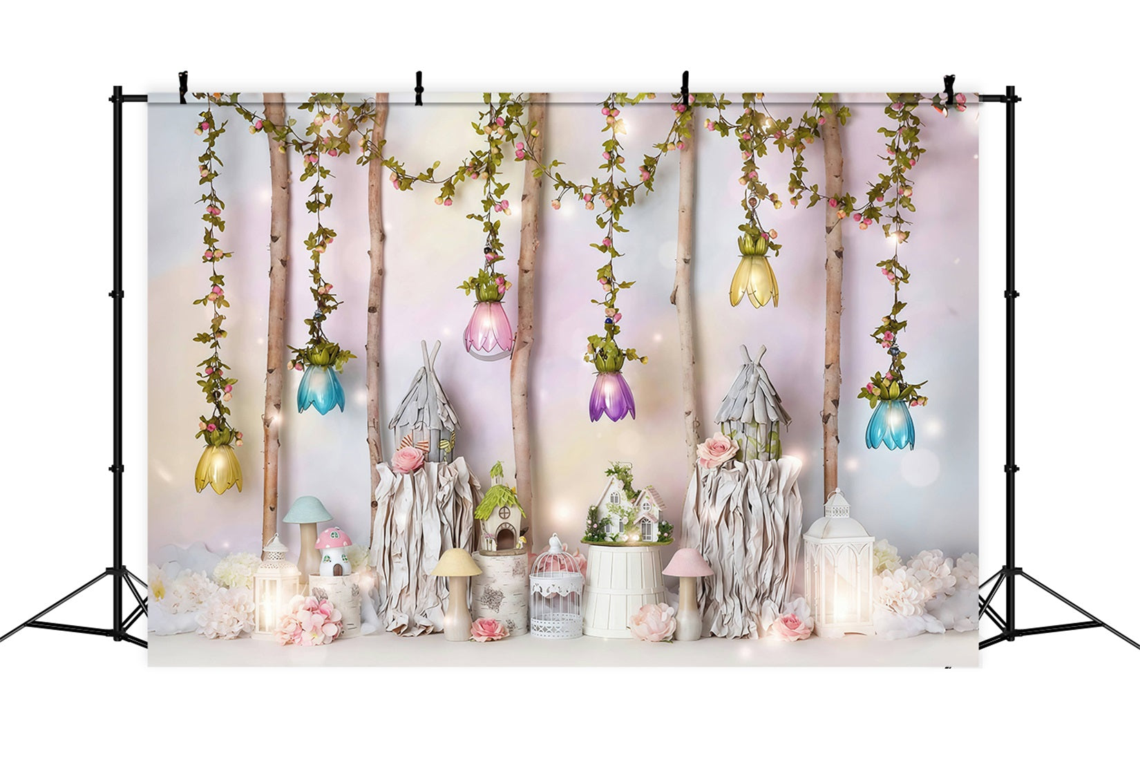Kids Photo Backdrop Fairy Tale Cottage Flowers Newborn Backdrop MRR10-25