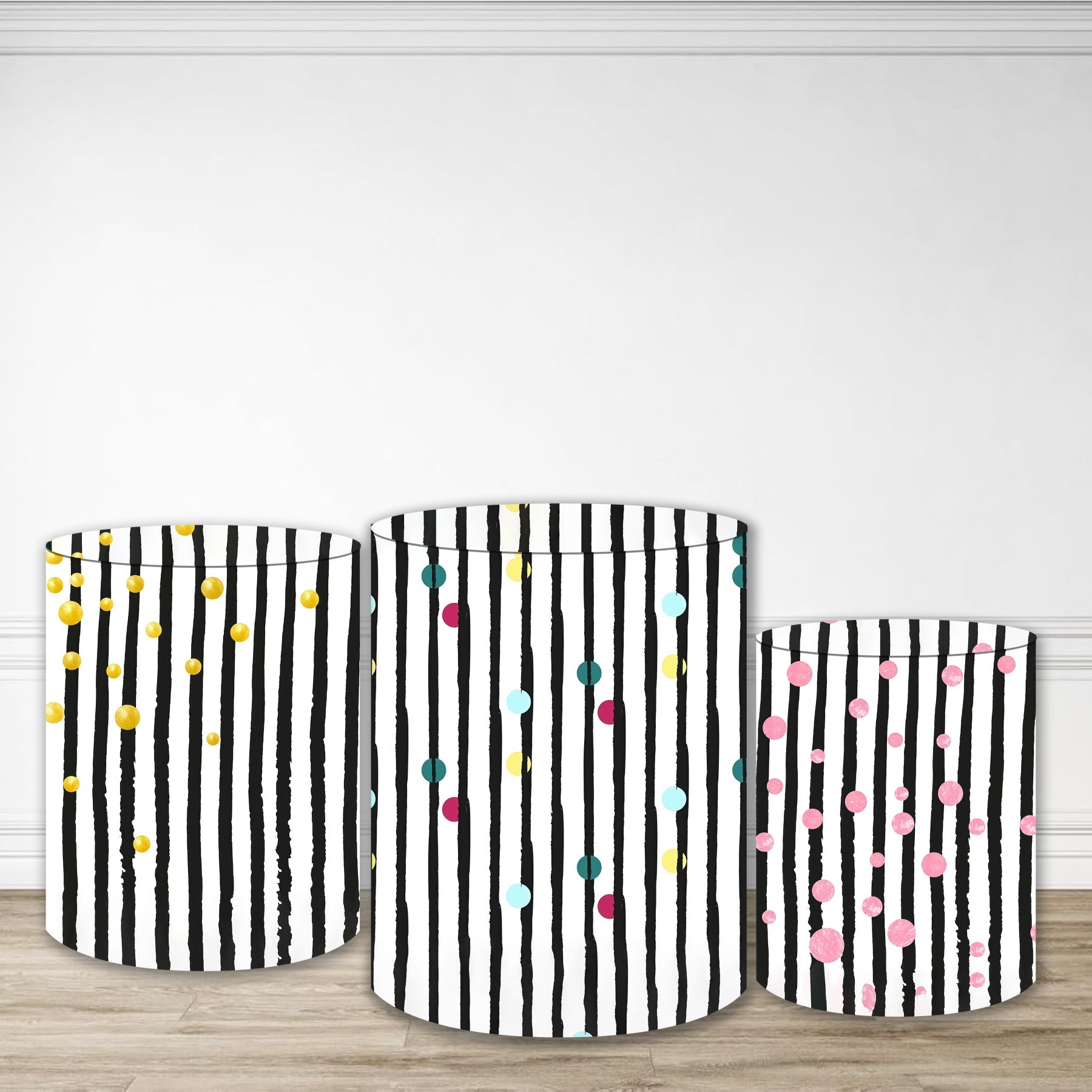 Trousse Justice Rayures Noire Et Pois Avec Porte-clés Assorti Fille