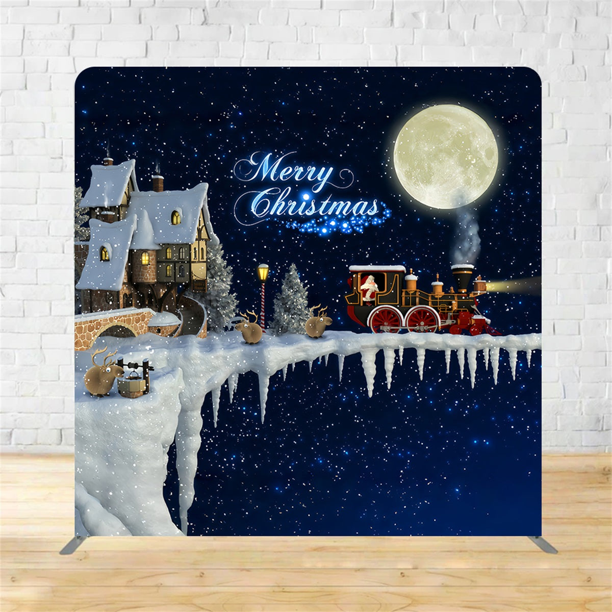 Tension Fabric Backdrop Santa Train Moon Christmas Backdrop MRR10-275
