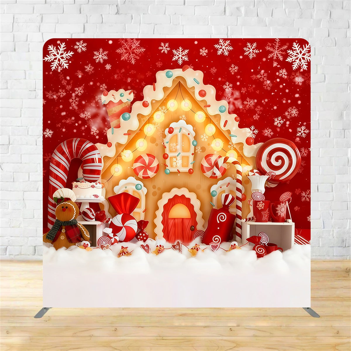 Square Shape Tension Fabric Display Arch Gingerbread House Christmas Backdrop MRR10-298