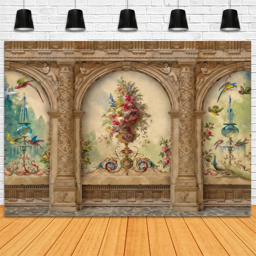 Vintage Backdrop Vintage Floral Wall Art Antique Backdrop MRR10-32
