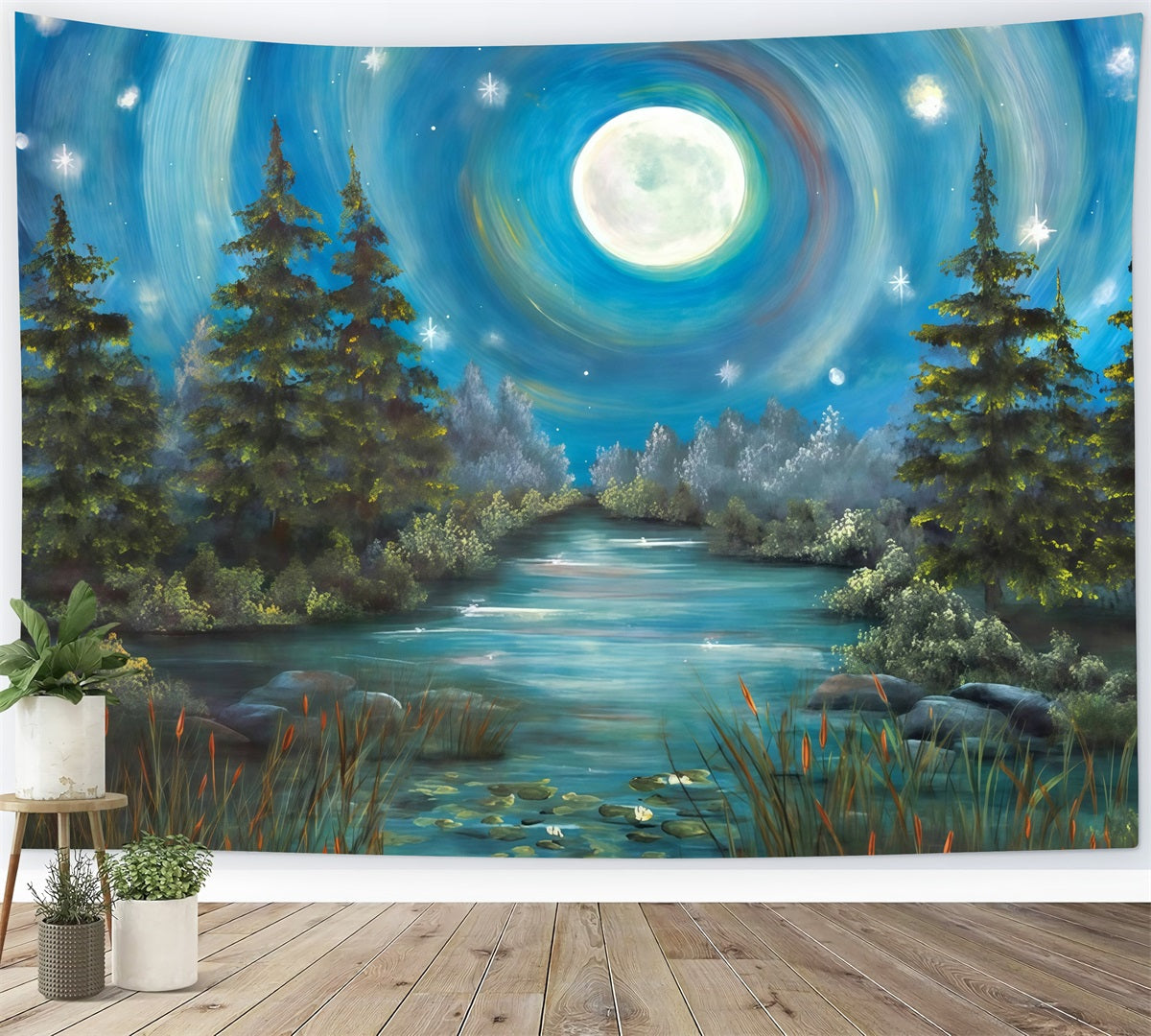 Forest Backdrop Moonlit Forest River Newborn Photo Backdrop MRR10-33