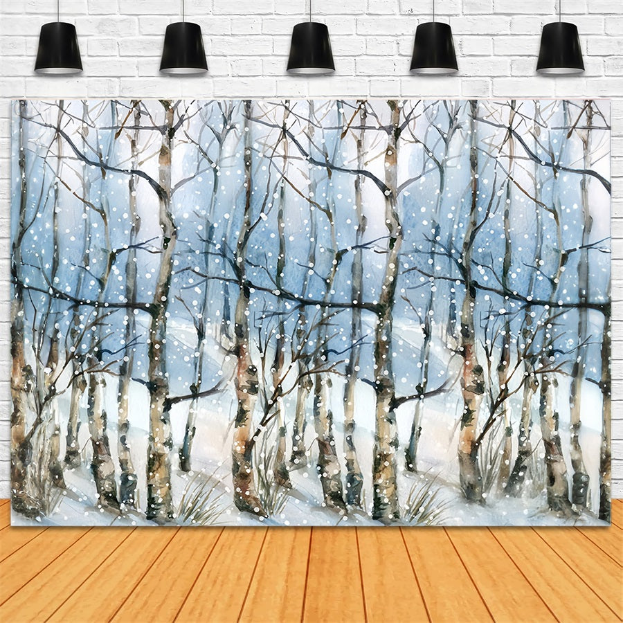 Winter Forest Backdrop Snowy Trees Wonderland Forest Backdrop MRR10-35