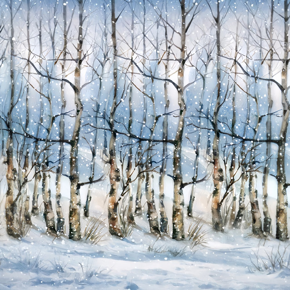 Winter Forest Backdrop Snowy Trees Wonderland Forest Backdrop MRR10-35