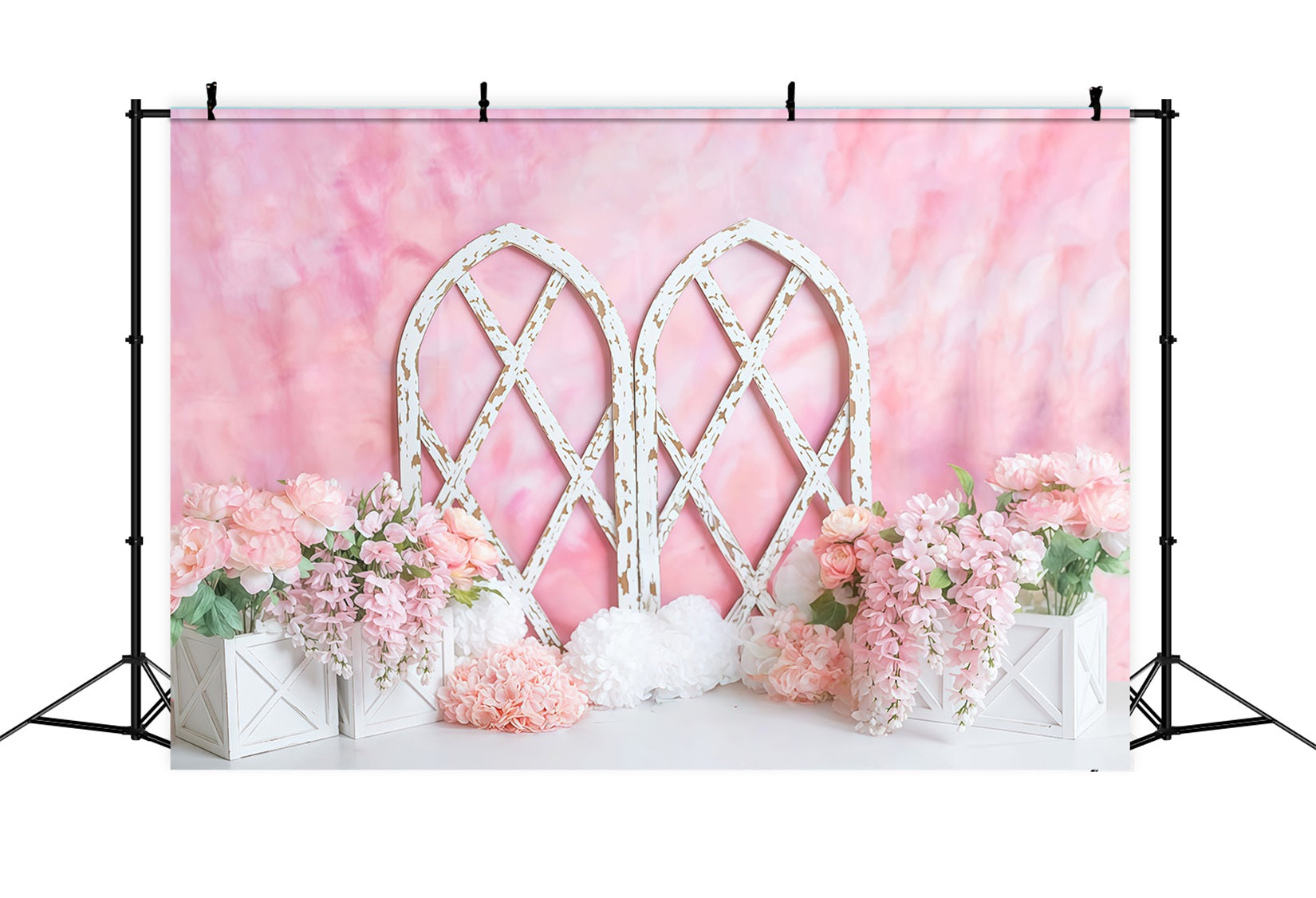 Newborn Backdrop Pink Floral Arch Flowers Children Backdrops MRR10-40