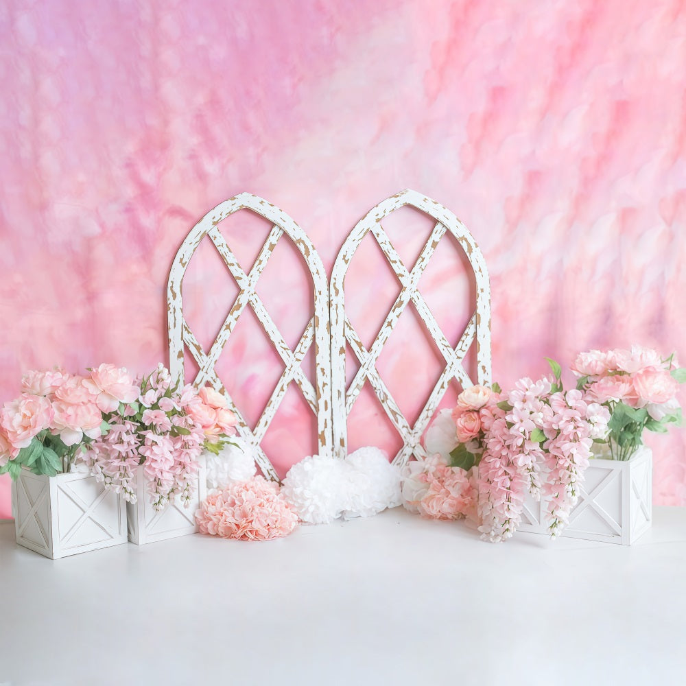 Newborn Backdrop Pink Floral Arch Flowers Children Backdrops MRR10-40