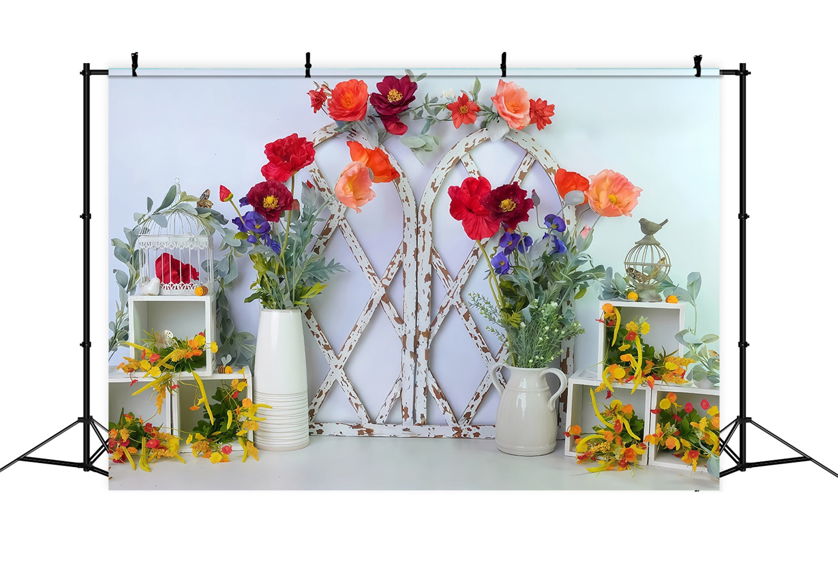 Children Backdrops Floral Arch White Frames Newborn Backdrop MRR10-44
