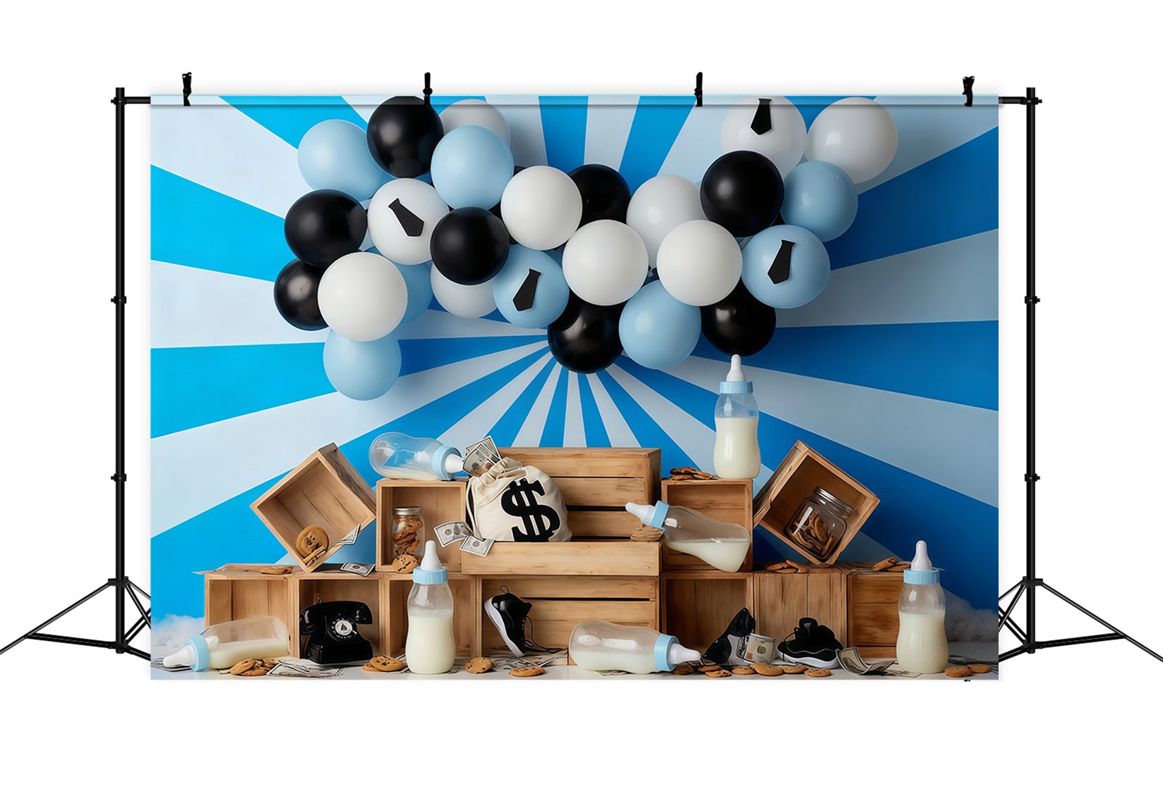 Cake Smash Backdrop Money Baby Theme Party Birthday Backdrop MRR10-47