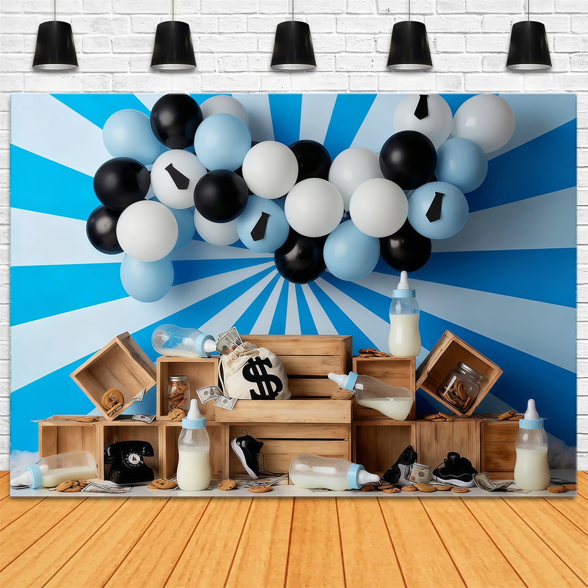 Cake Smash Backdrop Money Baby Theme Party Birthday Backdrop MRR10-47