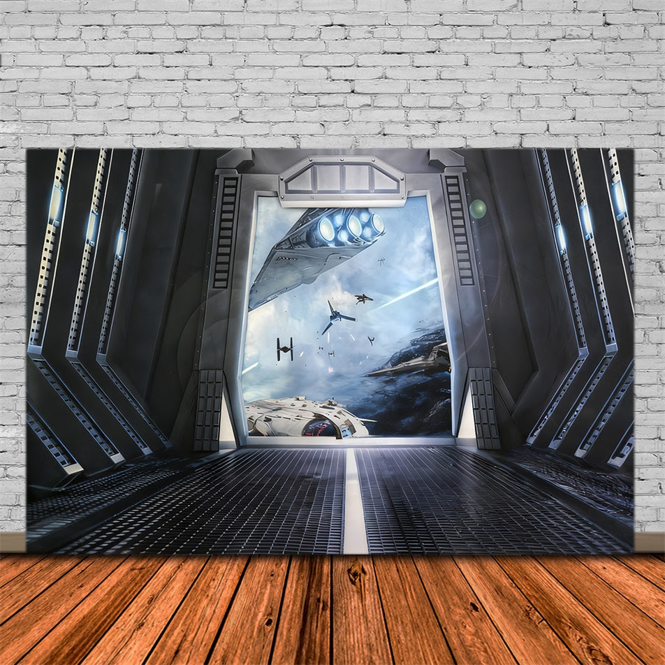 Children Backdrops Space Doorway Ships Kids Photo Backdrop MRR10-48