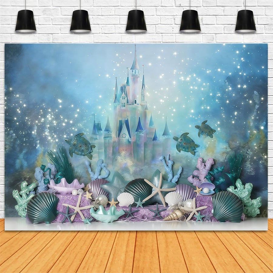 Castle Backdrop Underwater Castle Corals Children Backdrops MRR10-49