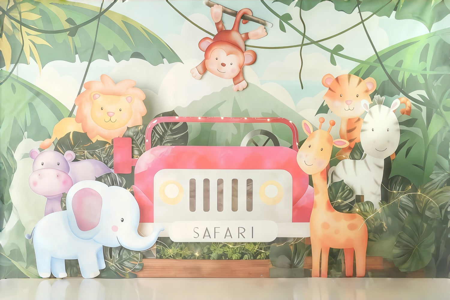 Kids Photo Backdrop Safari Jungle Adventure Children Backdrops MRR10-50