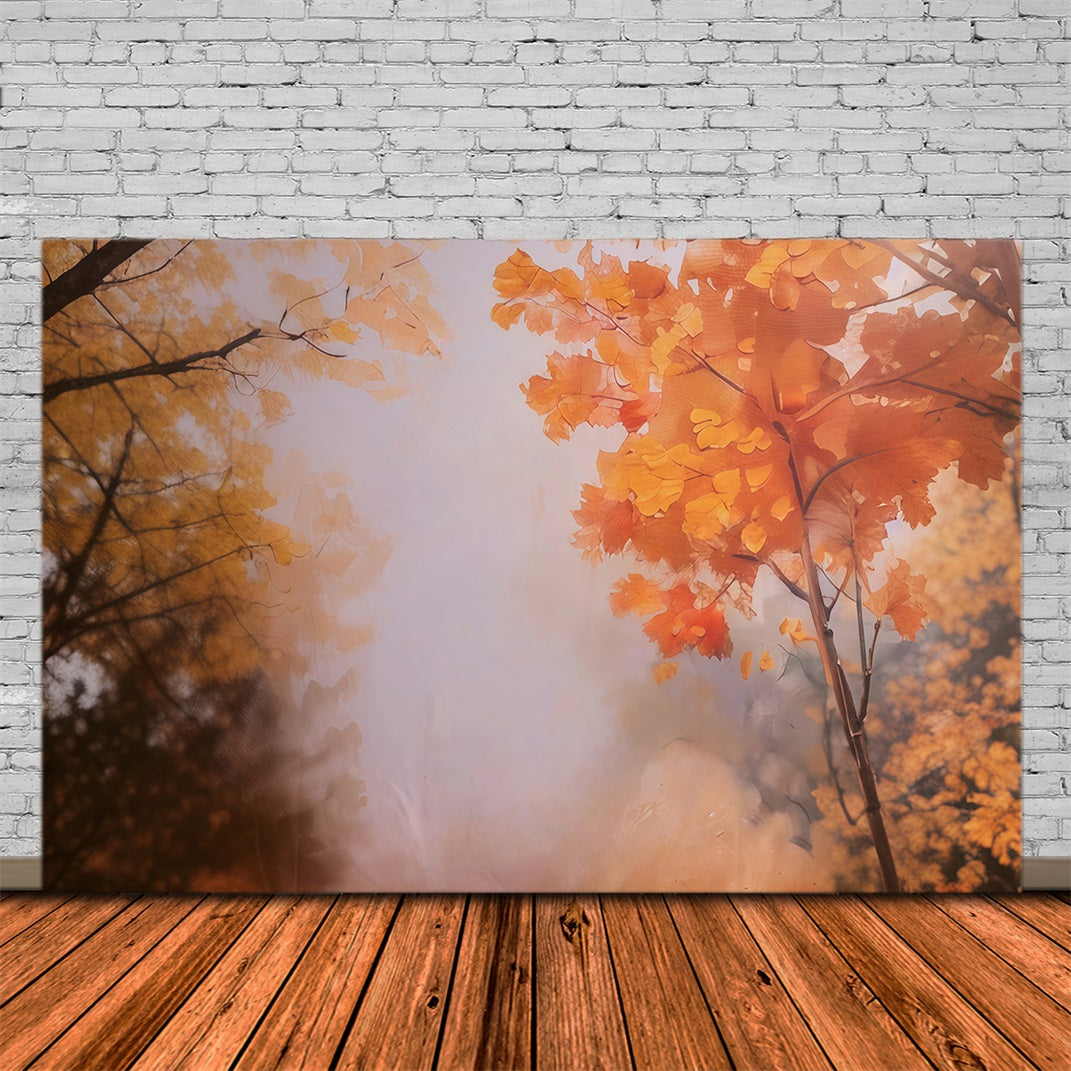 Fall Backdrop Golden Autumn Leaves Autumn Photo Backdrop MRR10-55