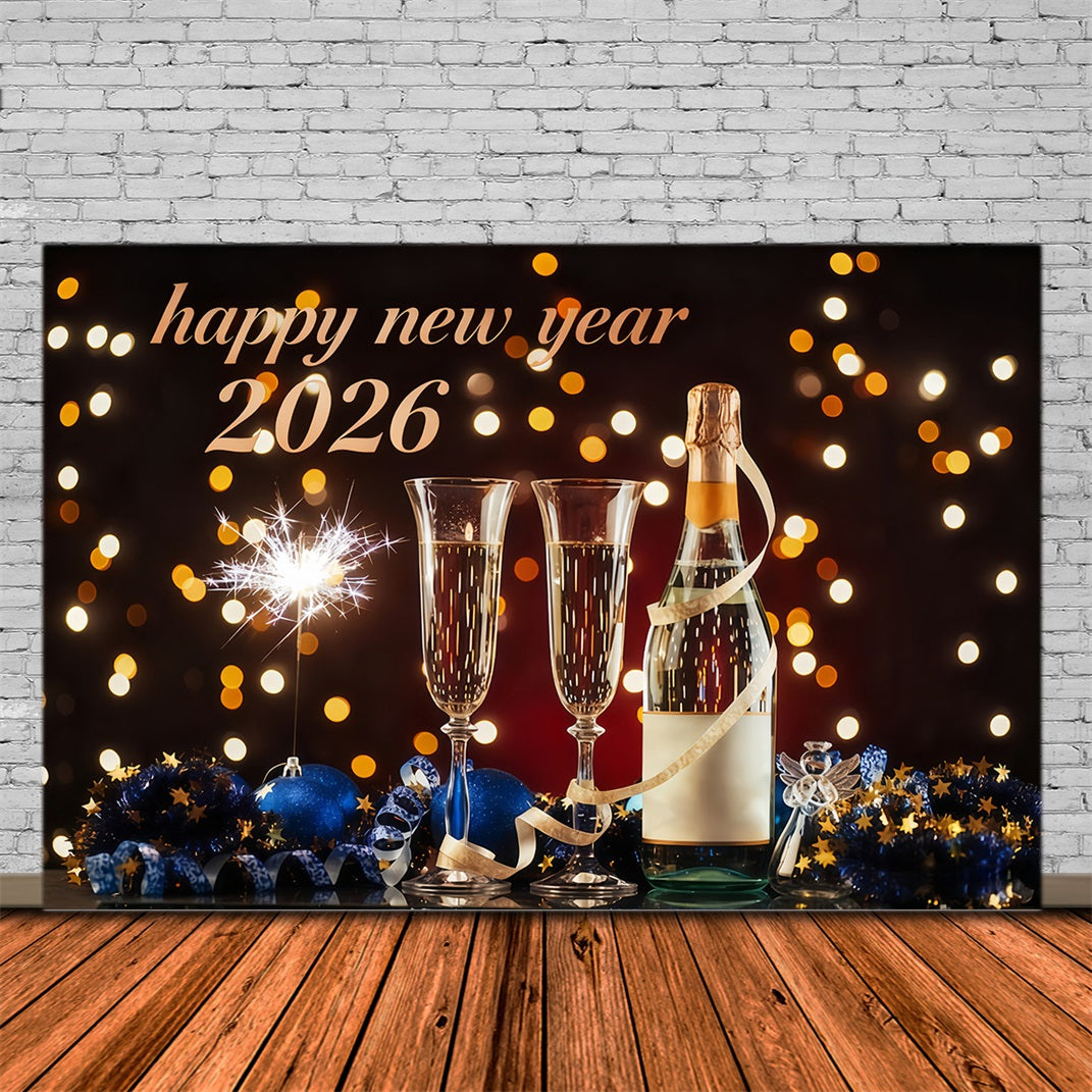 New Years Eve Backdrop Elegant Toast Midnight Lights Happy New Year Backdrop MRR10-7