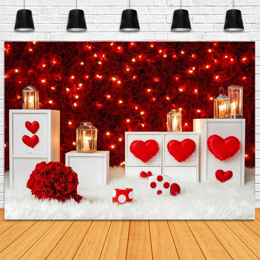 Valentine Backdrop Ideas Red Rose Candle Glow Valentine Backdrops MRR11-104