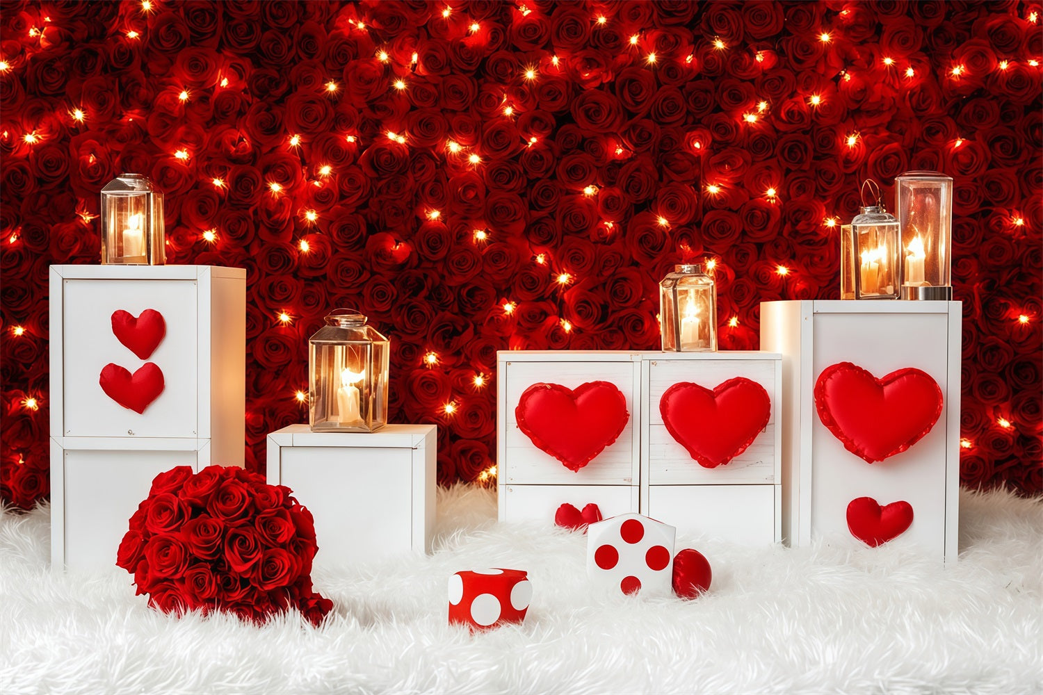 Valentine Backdrop Ideas Red Rose Candle Glow Valentine Backdrops MRR11-104