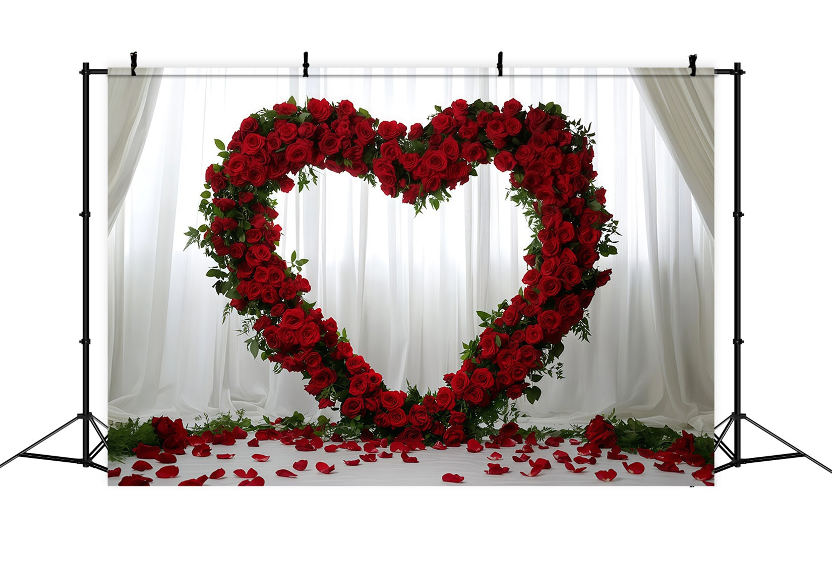 Valentine's Day Hearts Backdrop Rose Flower Love Heart Valentines Backdrop MRR11-114