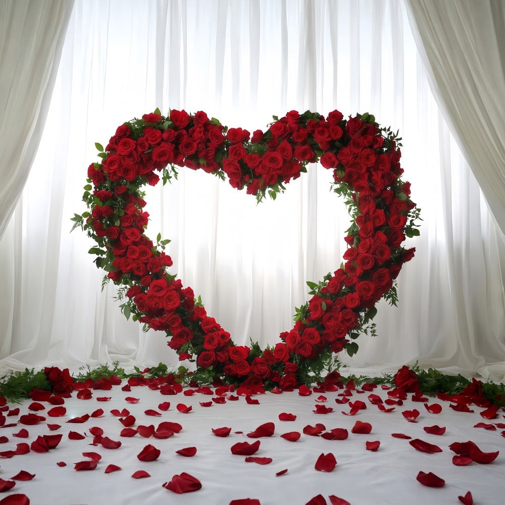 Valentine's Day Hearts Backdrop Rose Flower Love Heart Valentines Backdrop MRR11-114