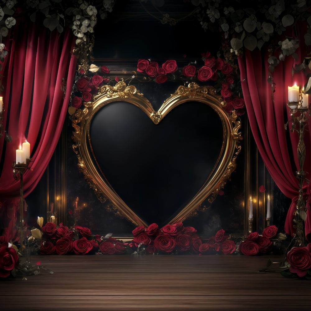 Valentine Heart Backdrop Vintage Love Heart Frame Valentines Backdrop MRR11-117