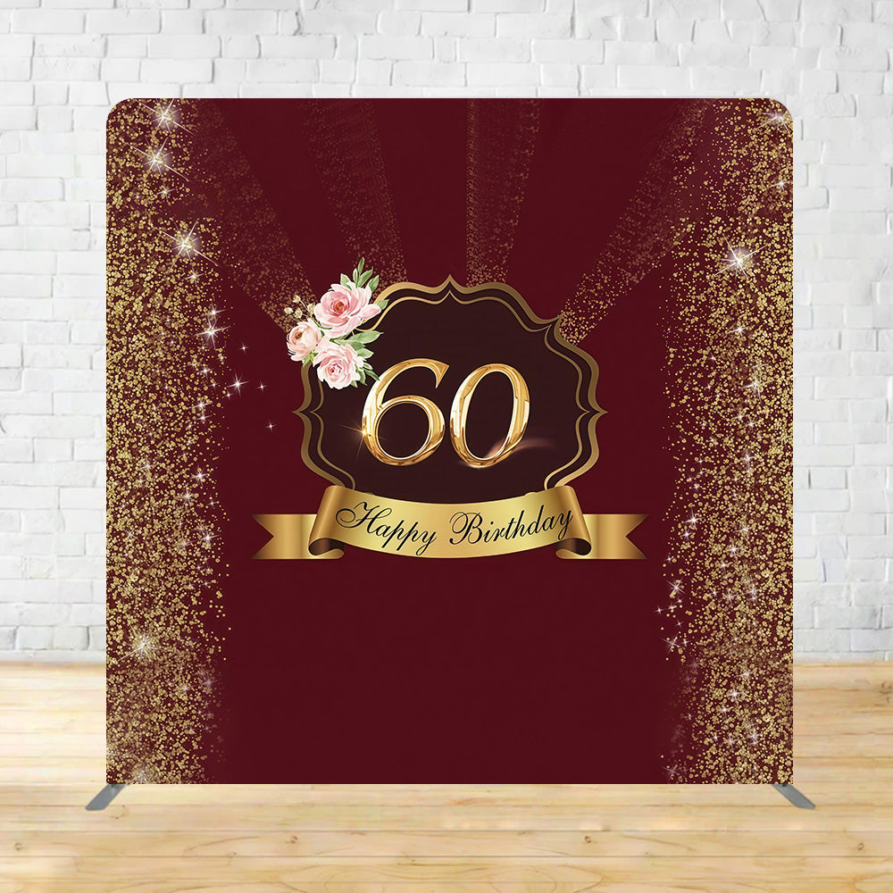 Tension Backdrops Golden 60th Celebration Birthday Backdrop MRR11-14