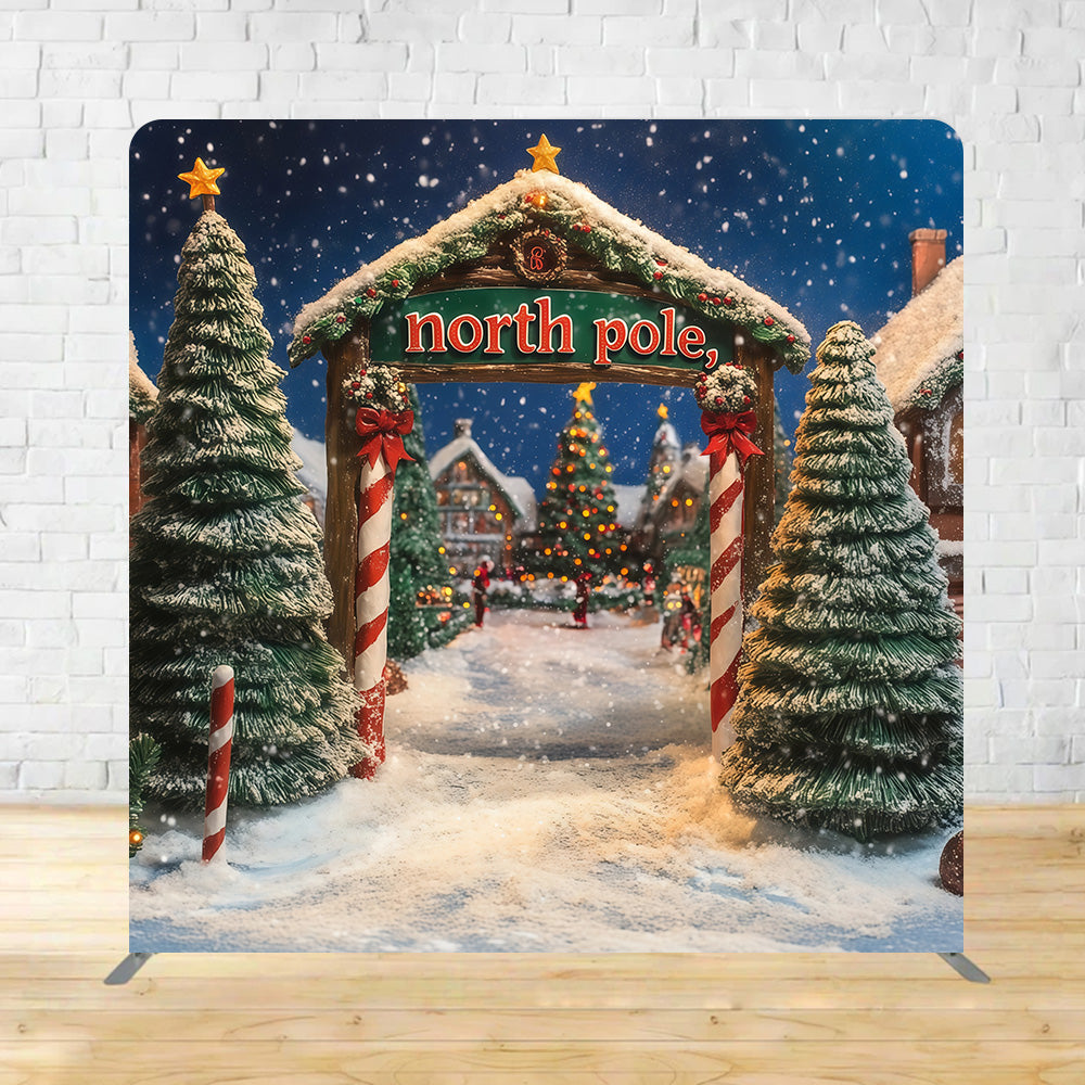 Tension Fabric Backdrop North Pole Village Christmas Backdrop MRR11-19