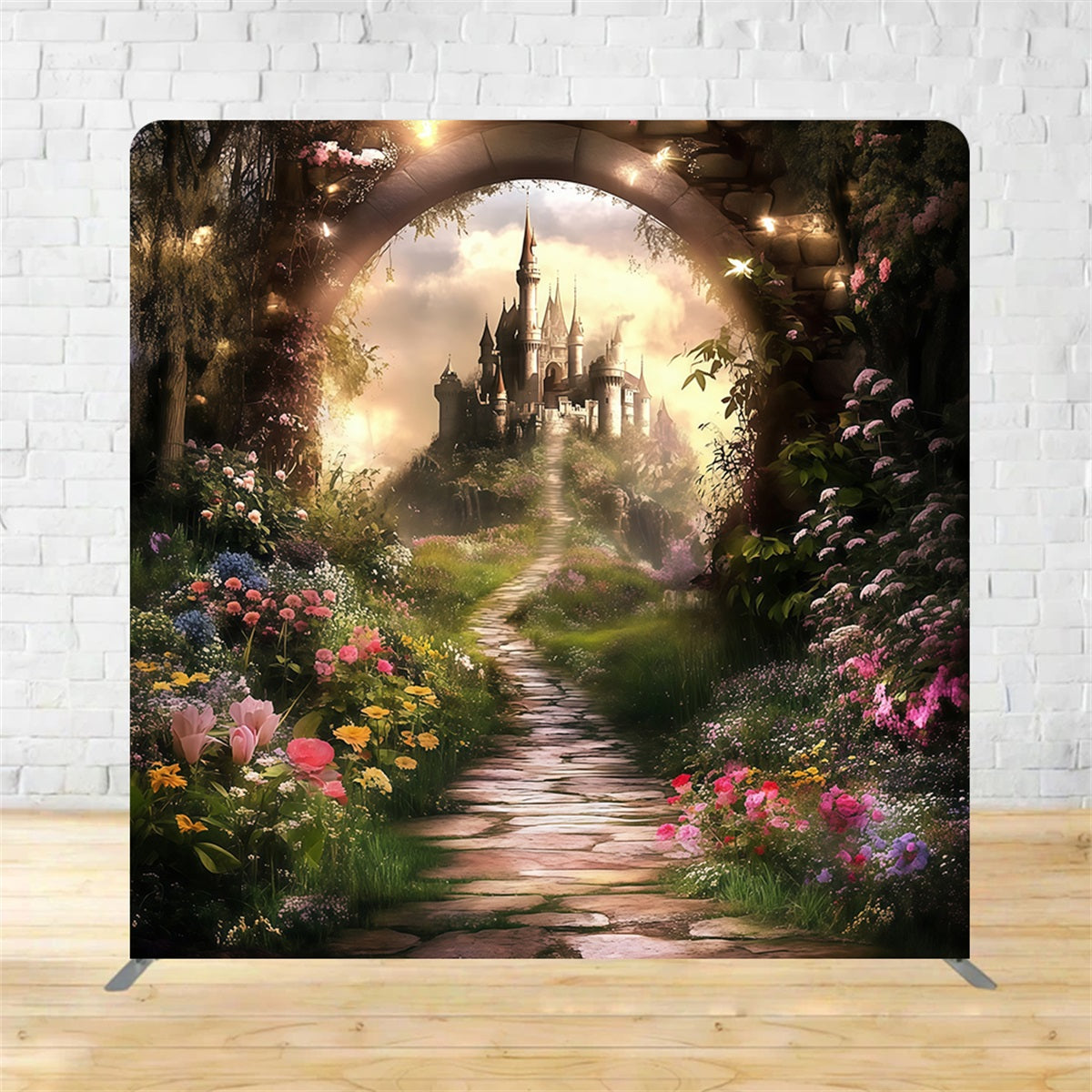 Tension Backdrop Fairy Tale Castle Garden Path Spring Backdrop MRR11-47