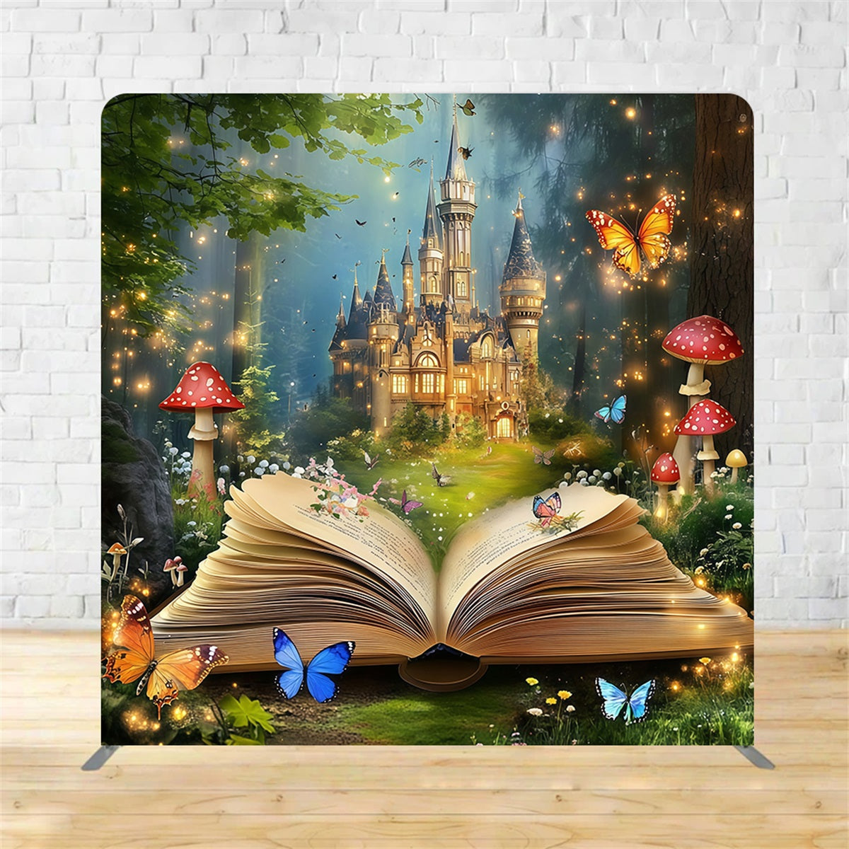 Square Backdrop Fantasy Castle Book Opening Spring Backdrop MRR11-48