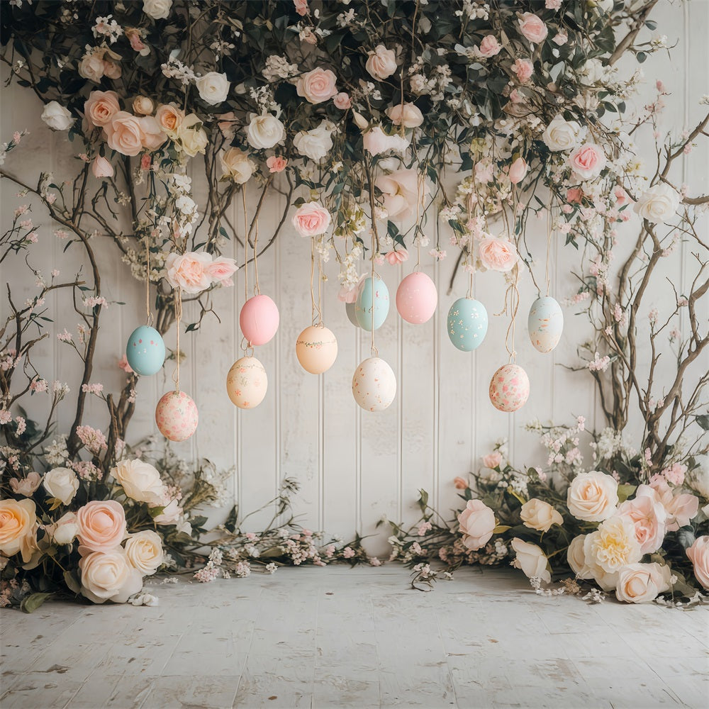 Easter Egg Backdrop Hanging Pastel Blossom Eggs Easter Backdrop Ideas MRR11-76