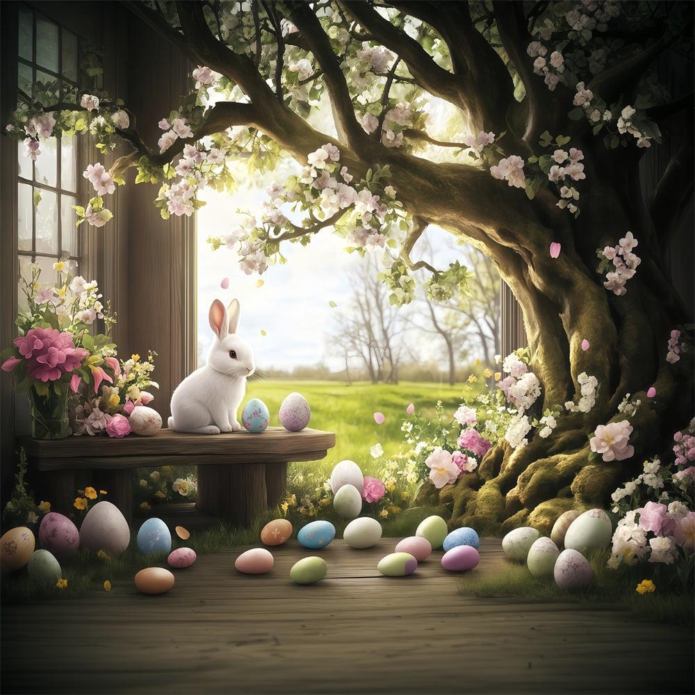 Easter Photography Backdrops Woodland Bunny Meadow Easter Egg Backdrop MRR11-78