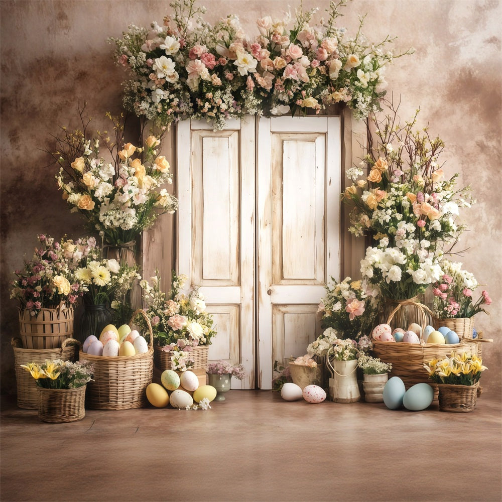 Easter Backdrop Ideas Blooming Mantel Bunny Display Easter Backdrop MRR11-86
