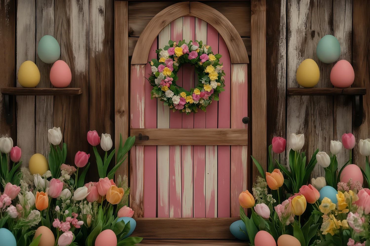 Easter Egg Backdrop Enchanted Meadow Egg Path Easter Photography Backdrops MRR11-88