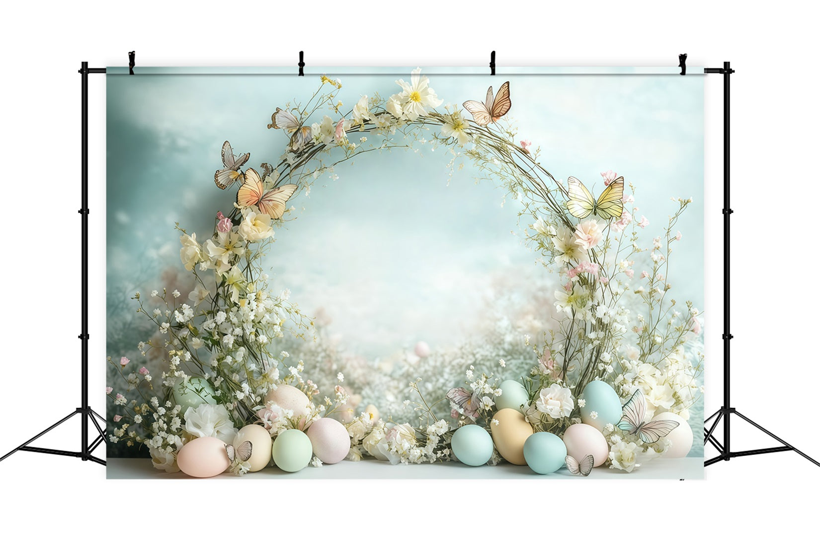 Easter Backdrop Pastel Door Bunny Welcome Easter Egg Hunt Backdrop MRR11-95