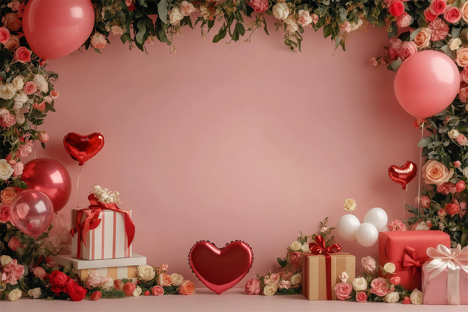 Valentines Backdrop Romantic Pink Gift Garden Valentines Day Backdrop MRR11-97