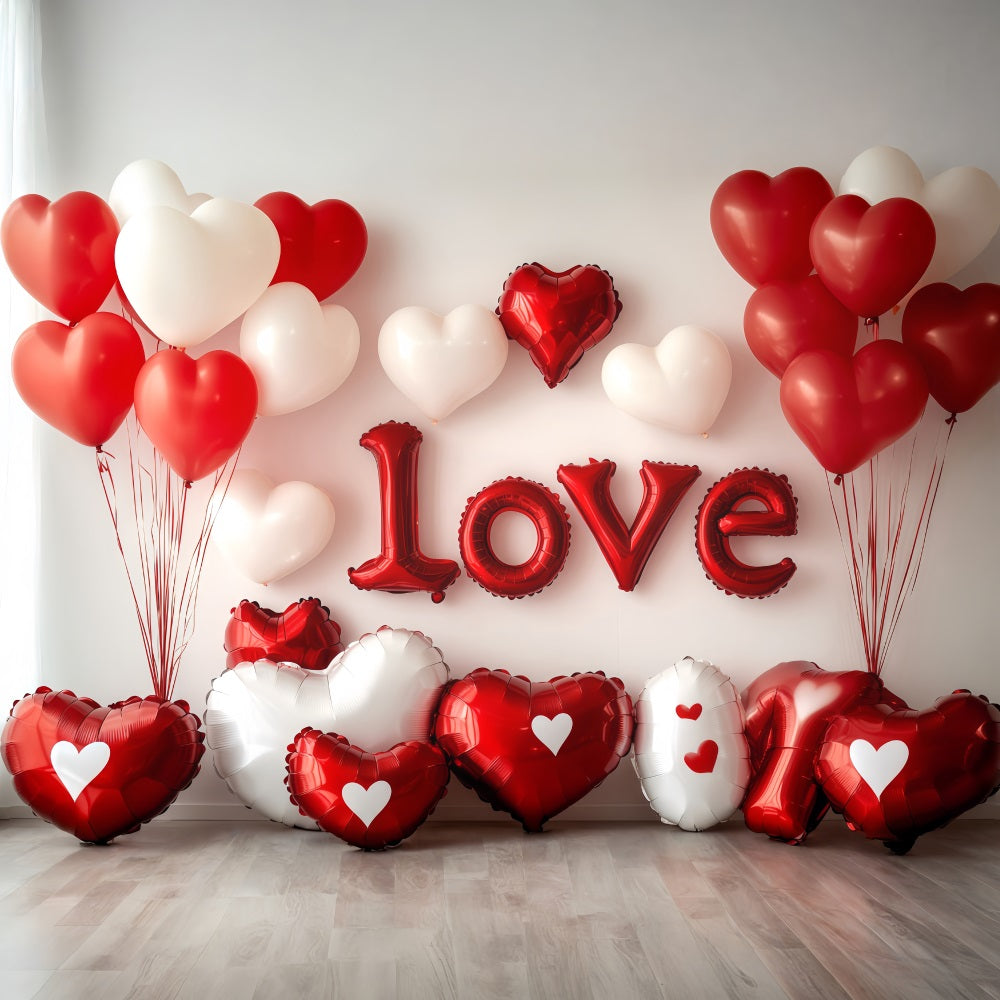 Valentine Balloon Backdrop Heart Balloon Love Valentine's Day Backdrop MRR11-99