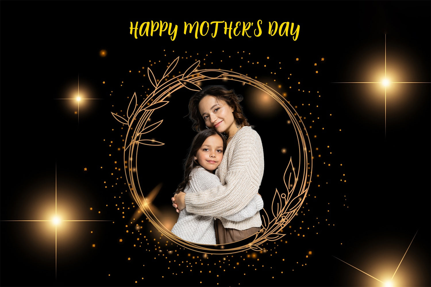 Mothers Day Photo Backdrop Golden Glow Personalized Backdrop MRR3-101