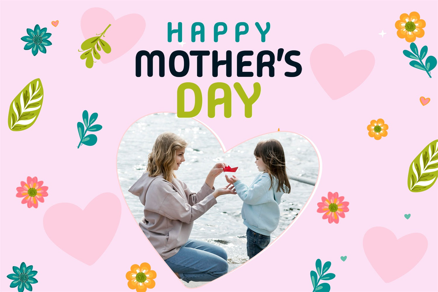 Mothers Day Backdrop Soft Pastel Floral Customized Backdrop MRR3-106