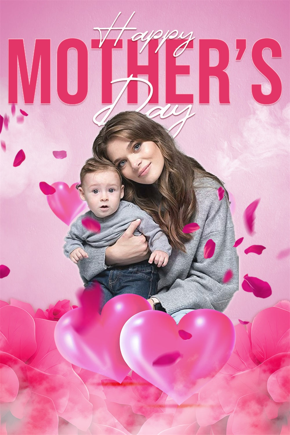Mother Day Backdrop Loving Hearts Roses Custom Backdrop MRR3-119
