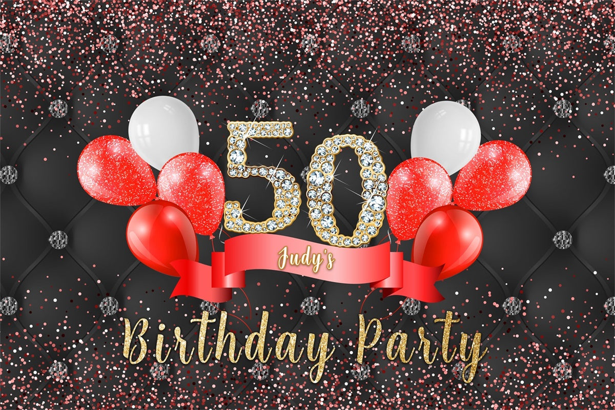 Customized Backdrop For Birthday Balloon Diamond Sparkle Backdrop MRR3-153