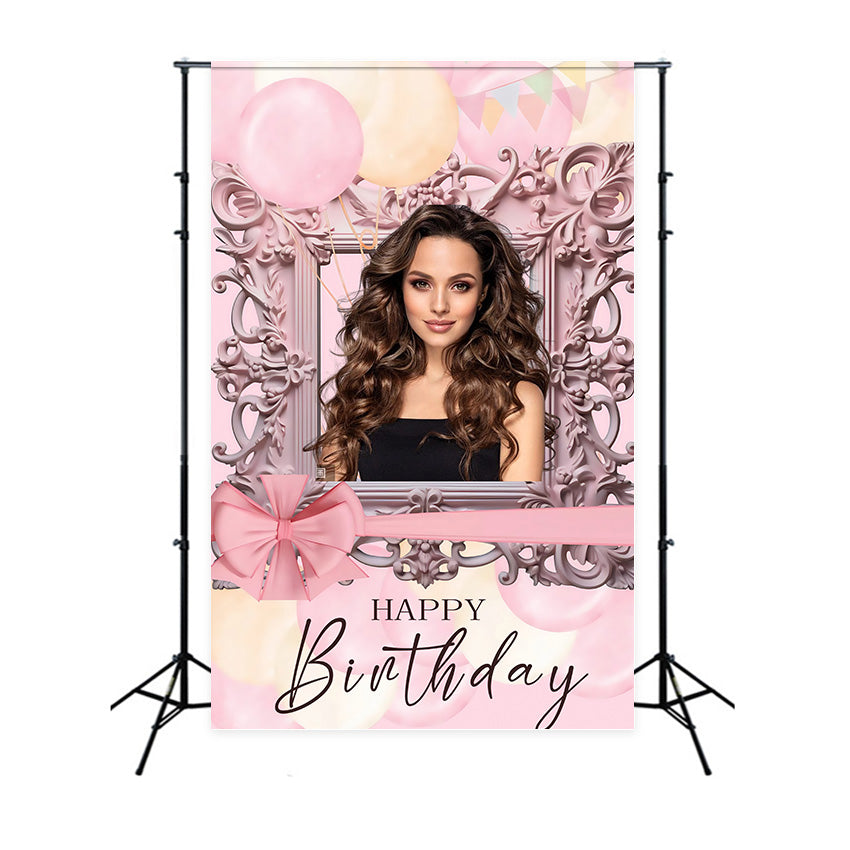 Personalized Birthday Backdrops Luxury Floral Frame Backdrop MRR3-30