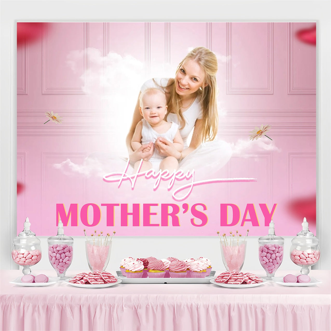 Mother's Day Photo Backdrops Dreamy Cloud Flower Personalized Backdrop MRR3-43