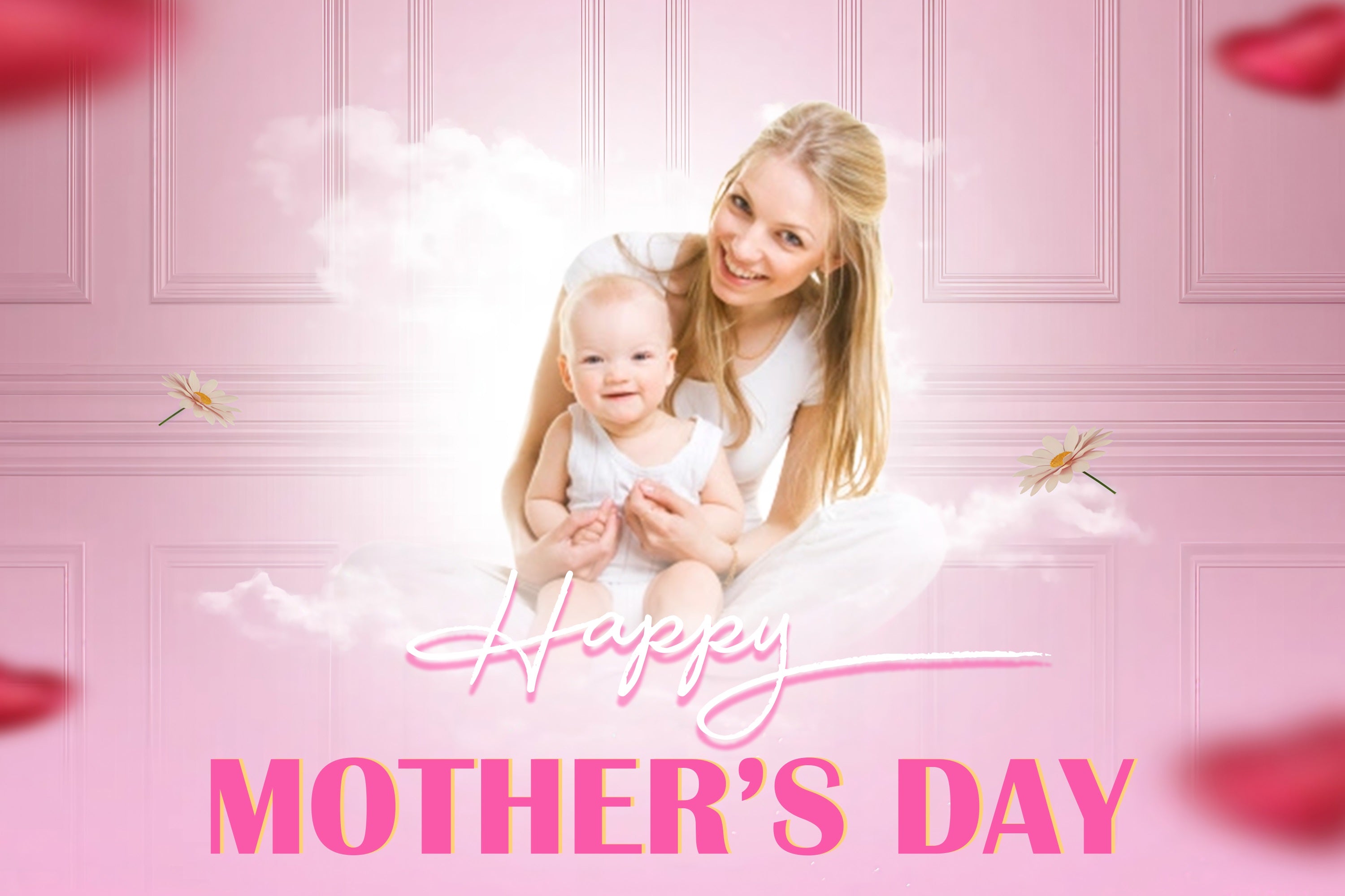 Mother's Day Photo Backdrops Dreamy Cloud Flower Personalized Backdrop MRR3-43