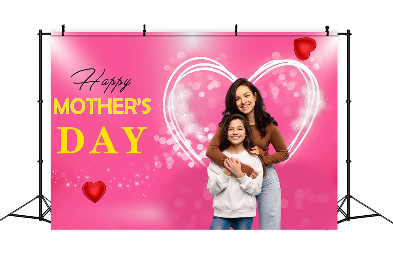 Mother's Day Backdrop Ideas Sparkling Love Heart Personalised Backdrop MRR3-44