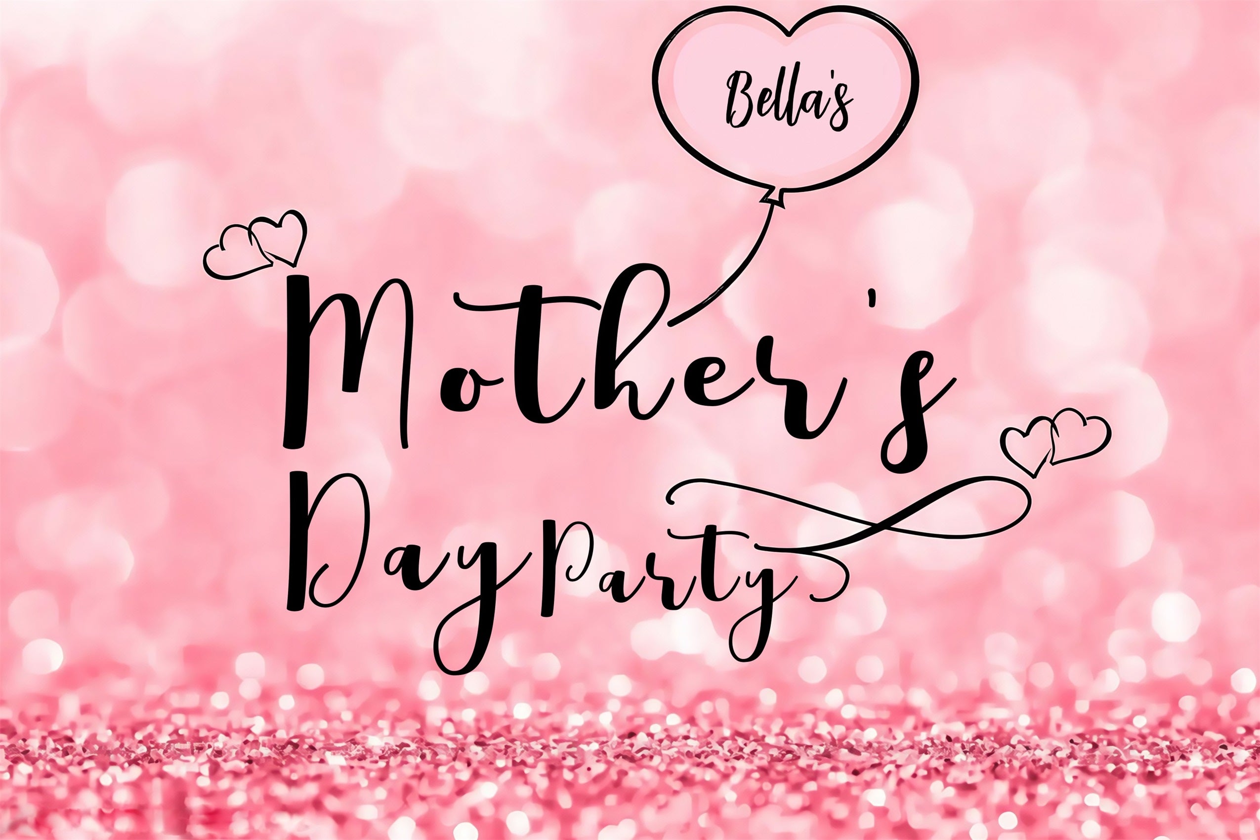 Backdrop For Mother's Day Pink Glitter Celebration Customized Backdrop MRR3-46