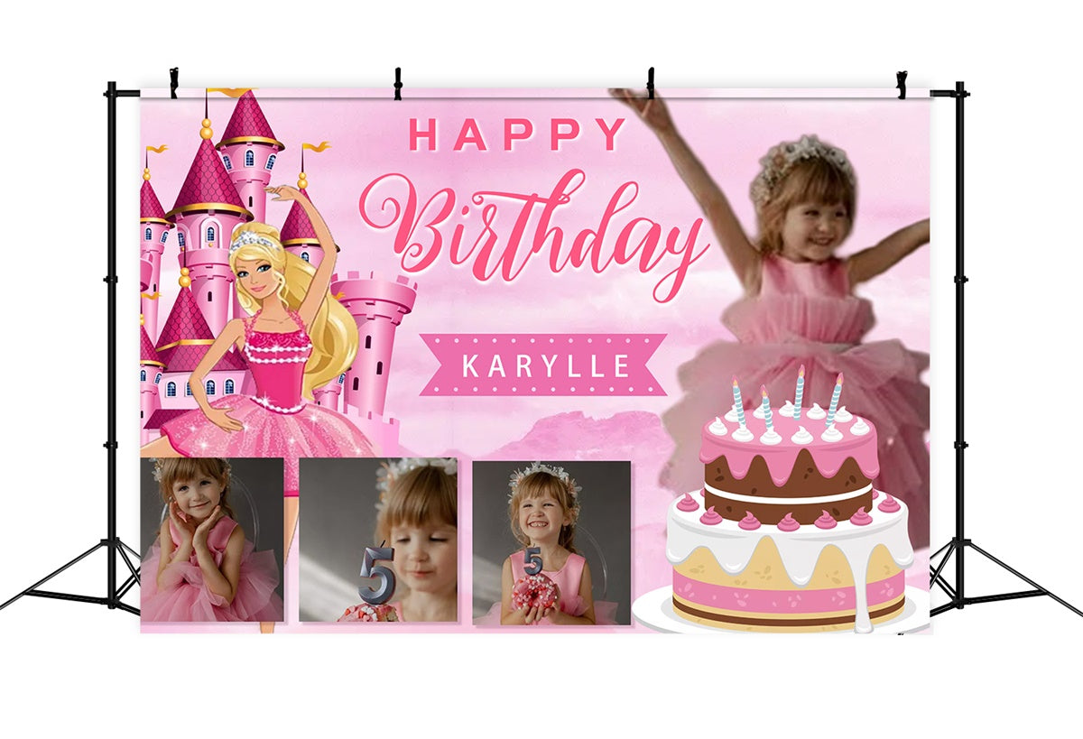 Customized Birthday Backdrop Magical Castle Dreamland Backdrop MRR3-5