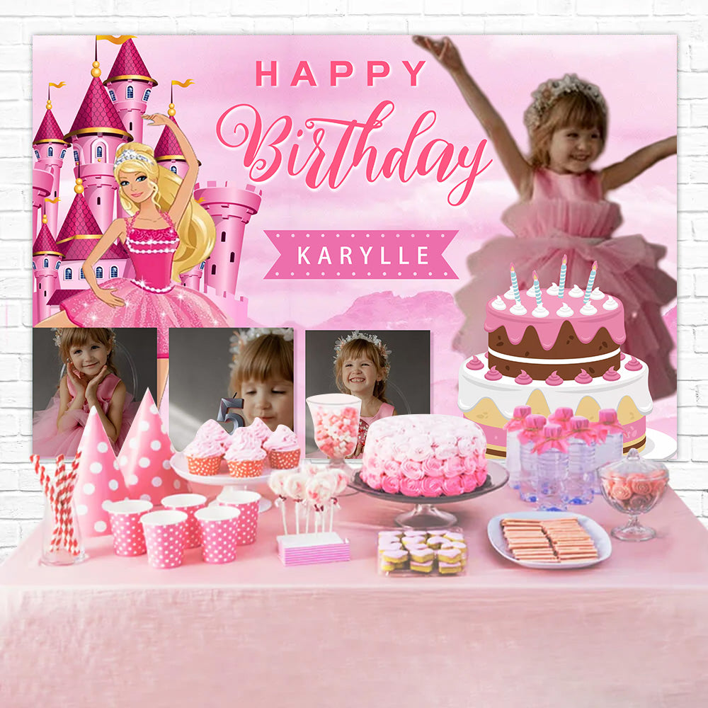 Customized Birthday Backdrop Magical Castle Dreamland Backdrop MRR3-5