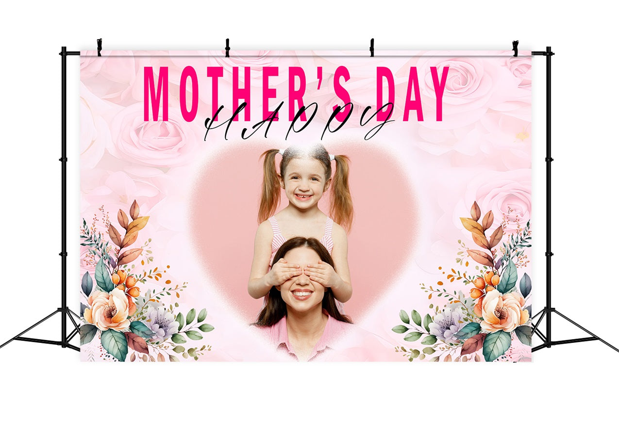 Backdrops For Mother's Day Floral Heart Blessings Personalised Backdrop MRR3-56