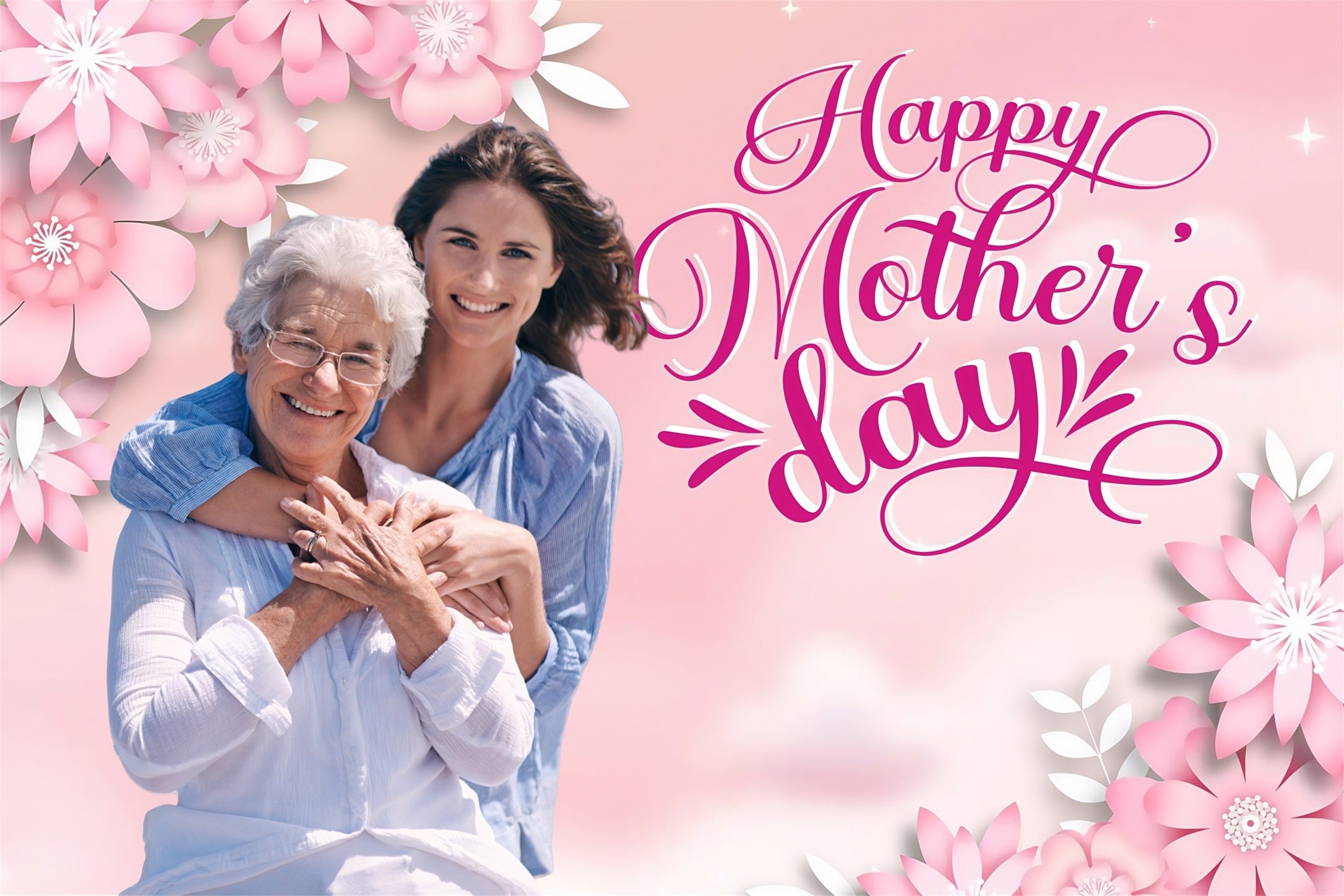 Mothers Day Backdrops Pink Petals Love Customized Backdrop MRR3-66