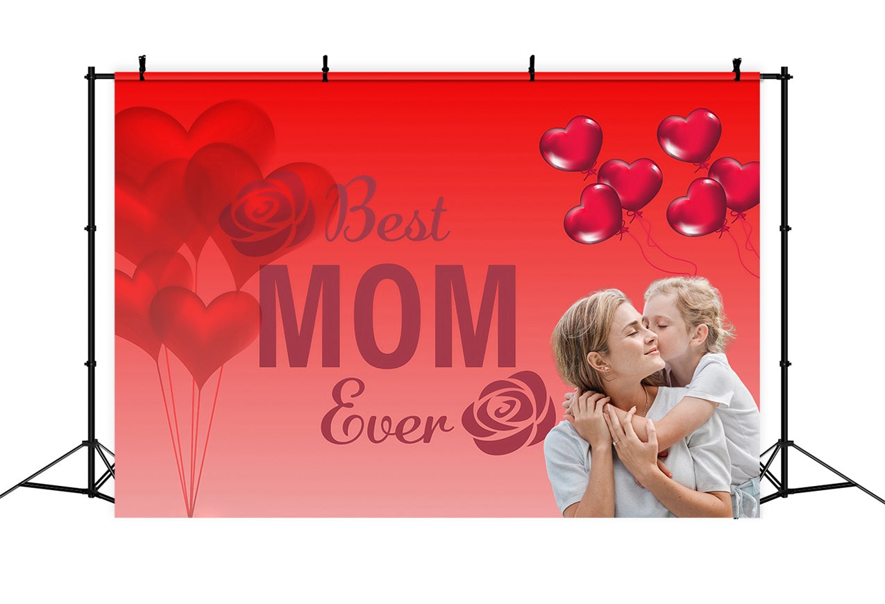 Mothers Day Photography Backdrops Red Heart Balloons Personalized Backdrop MRR3-68