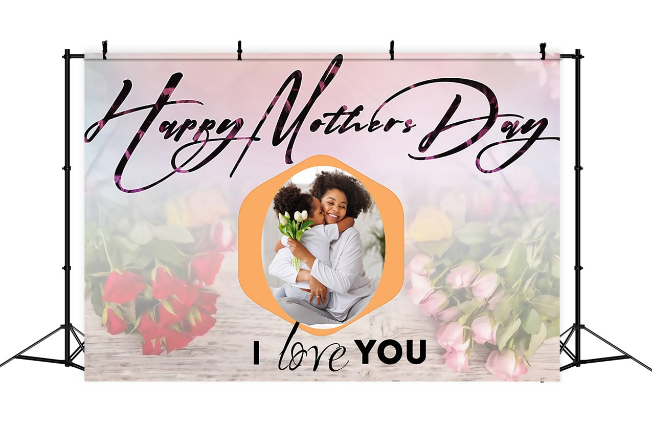 Mother's Day Photo Backdrops Elegant Floral Customized Backdrop MRR3-69